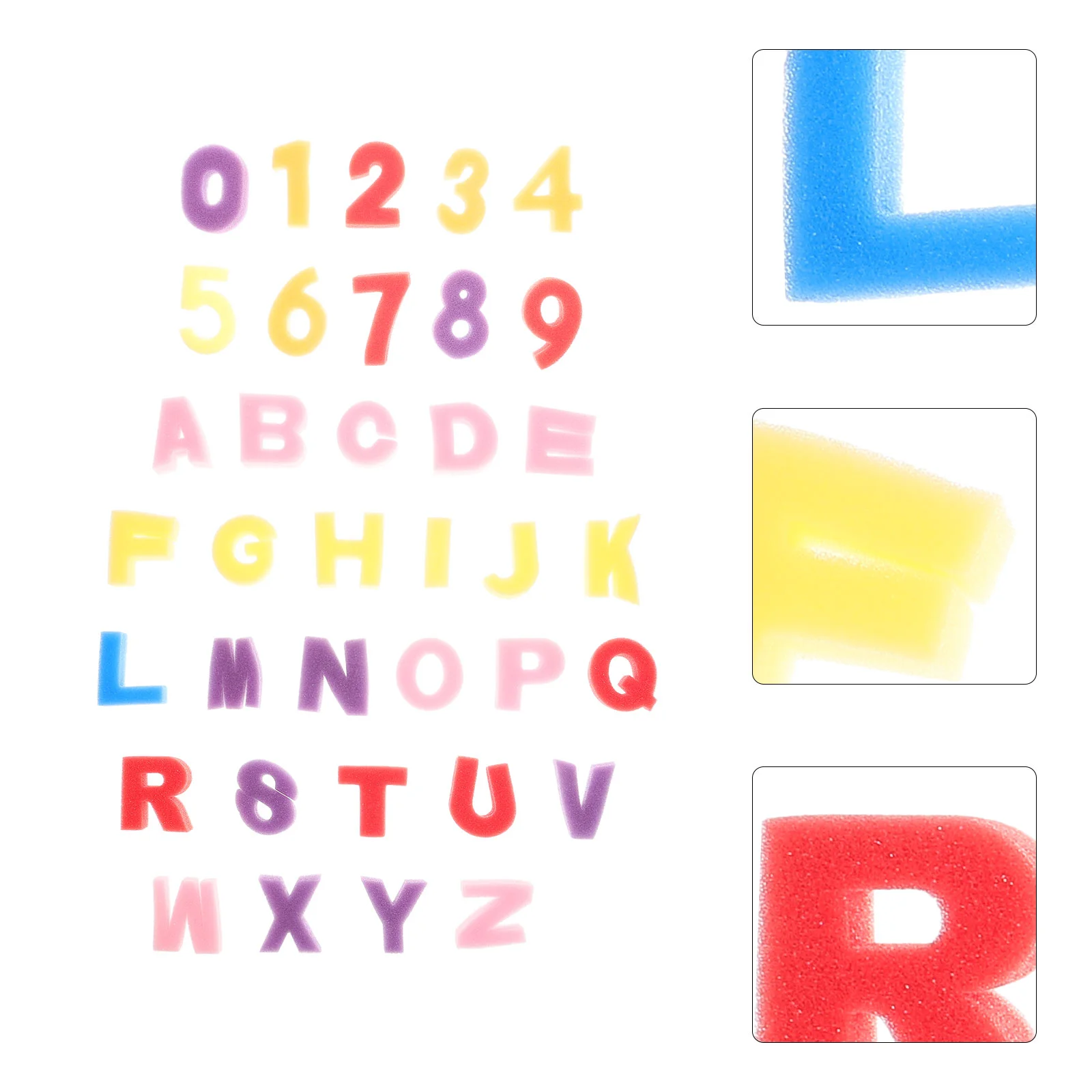 

1 Set Kids and Letter Sponge Stamper, Bright Color Creative 0- and A- Z Letters Stamper Painting or Graffiti Sponge for Kids