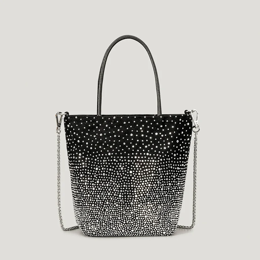 

Модная дизайнерская Холщовая Сумка-ведро с бриллиантами, женские сумки, роскошная женская сумка через плечо, Маленькая вечерняя сумка-тоут, кошельки