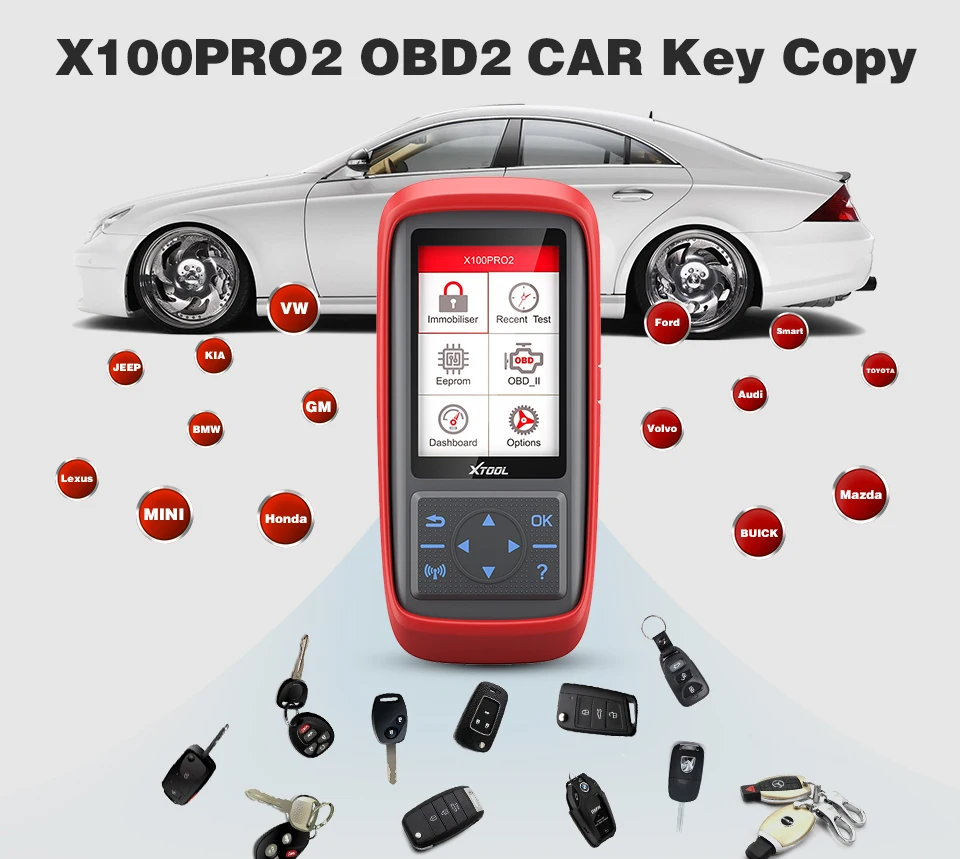 Xtool X100 Pro2 Автомобильное устройство для чтения кодов, сканер, программист ключей, ECU, исправление ошибок, диагностический инструмент