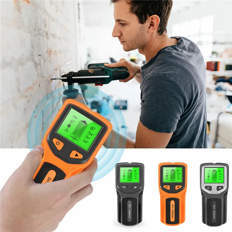 

Ручной металлоискатель 5 в 1, Многофункциональный сканер для обнаружения стен, дерева, проводов, ПВХ труб