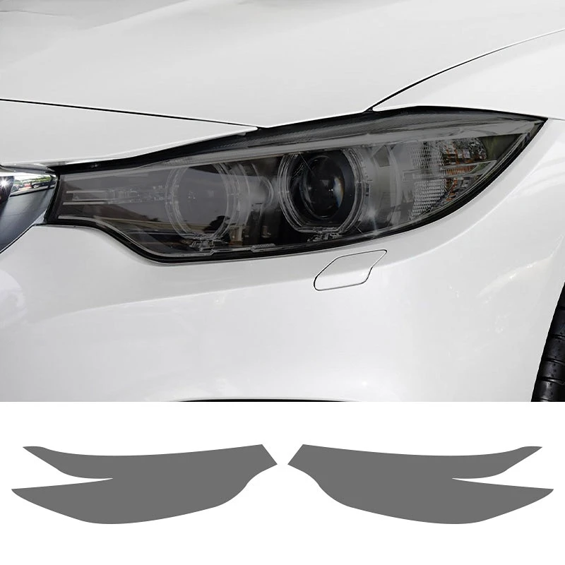 2 Pcs Car Headlight Protective Film Front Light Transparent Smoked Black TPU Sticker For BMW F32 F33 F36 4 Series M Performance