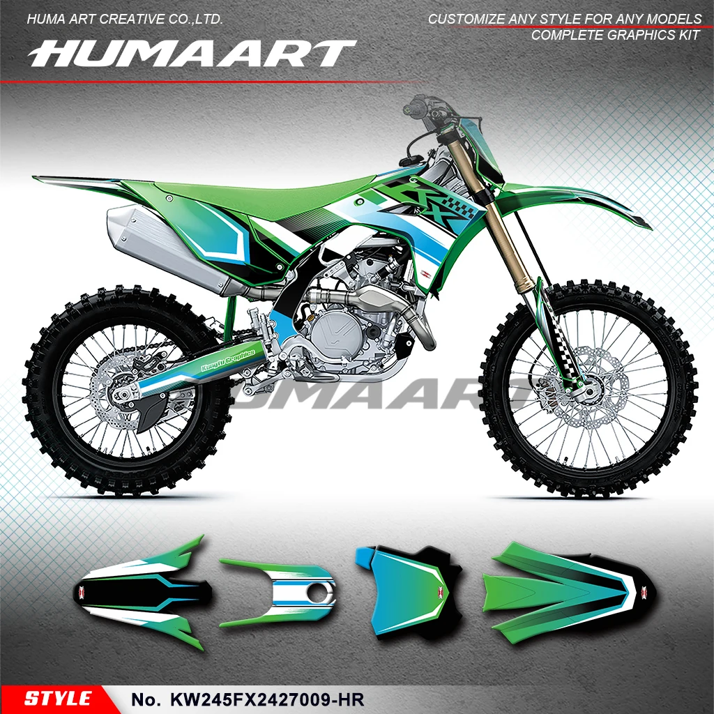Наклейки huпера УФ-стойкий ламинат для Kawasaki KX450 KX450X KX450F KX250 KX250F 2024 2025 KW245FX2427009-HR