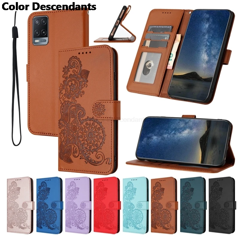 Чехол для iPhone 15 Pro Max 14 Plus 13 Mini 12 11 X XS XR 8 7 6 6s тисненый кожаный чехол-бумажник Datura