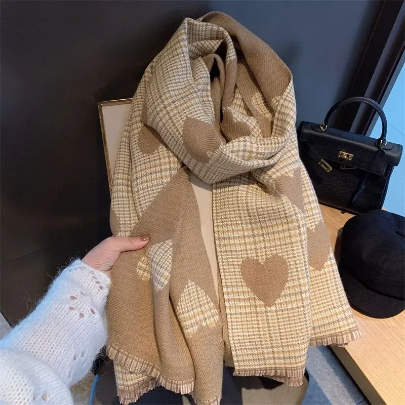Женский клетчатый шарф в Корейском стиле