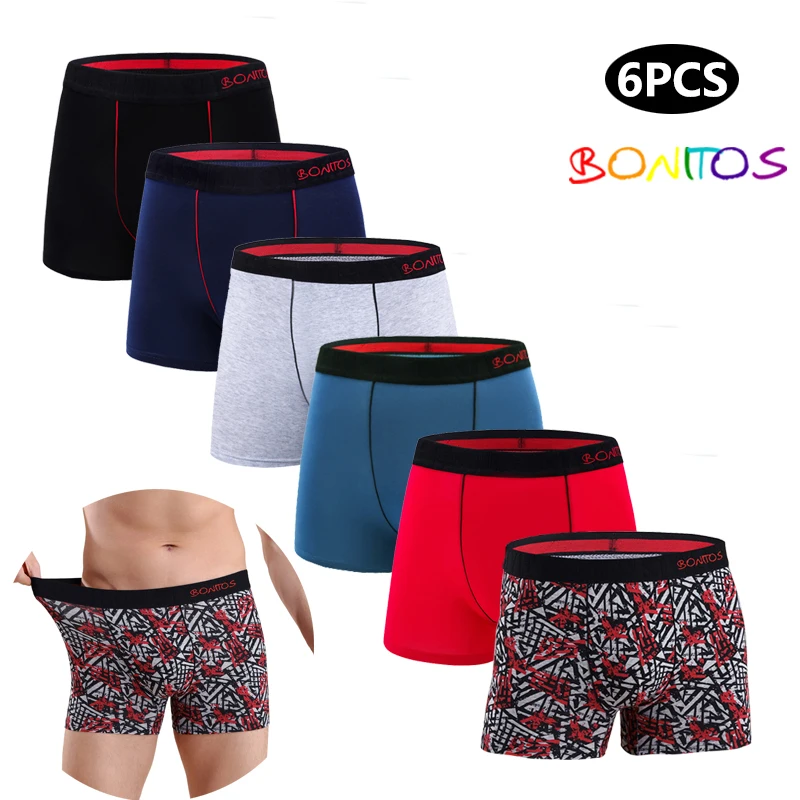 Мужские хлопковые трусы-боксеры 6 шт