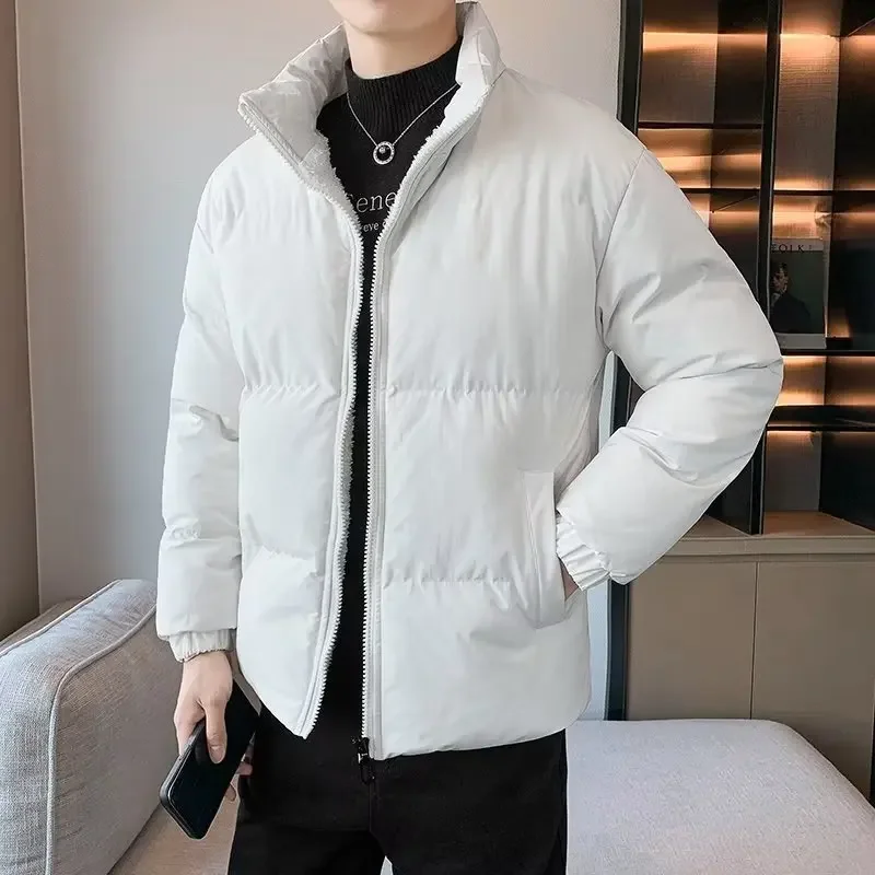 Модная однотонная куртка-пуховик для мужчин свободное хлопковое стеганое пальто