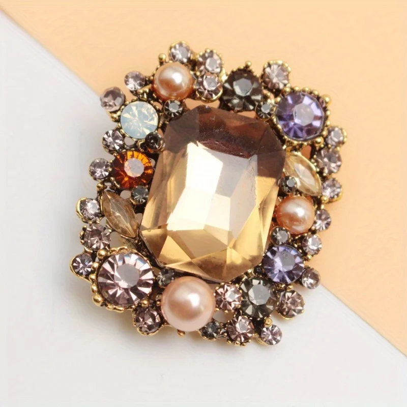 Стильная Роскошная стильная блестящая бриллиантовая брошь унисекс