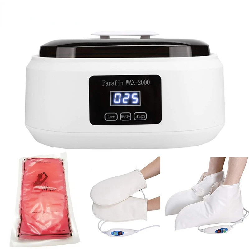 

Восковой нагреватель парафиновый воск с электрическими пинетками и перчатками Отображение температуры удаление волос увлажняющая термот...