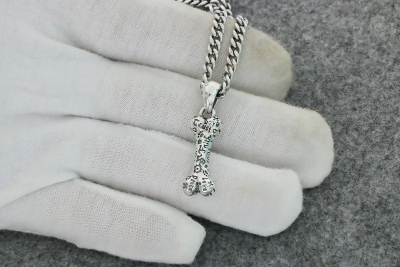 Европейская и американская уличная тенденция ожерелье из чистого серебра