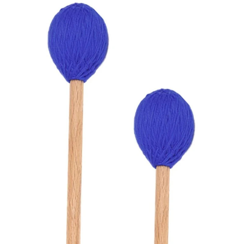 

Blue Marimba Mallets Medium Hard Yarn Head Keyboard With Maple Handles For Percussion Marimba Playing, Pack Of 2