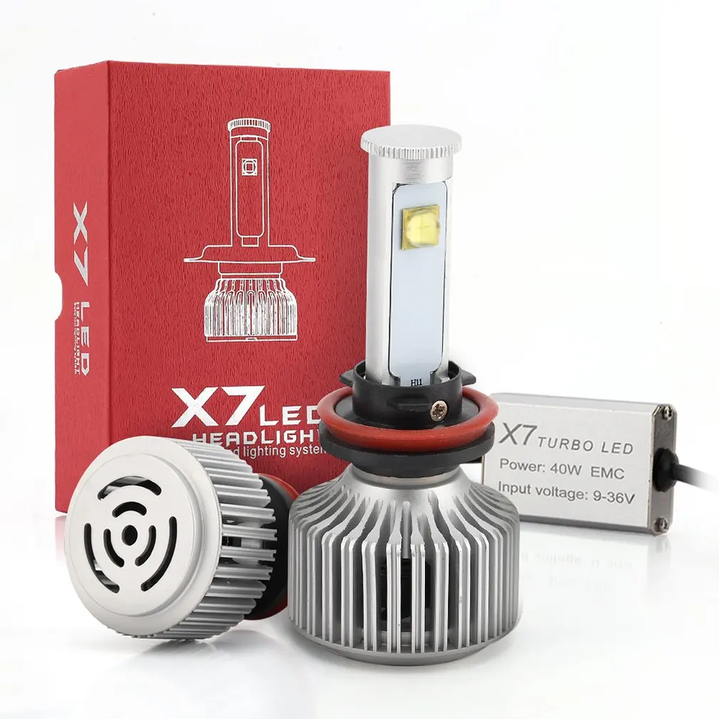 

X7 40W Waterproof Super Bright LED 2 Sides 360 Degree Fix Light Auto Head Light Bulb Head Lamp Conversion Kit for Vehicles