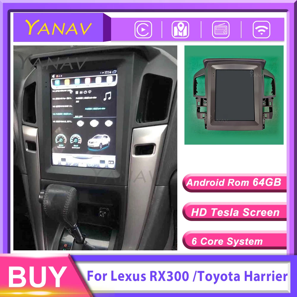 

Автомагнитола 10,4 дюйма для Lexus RX300, Toyota Harrier, Android 10,0, с вертикальным экраном, в стиле Tesla, автомобильный DVD-плеер, навигация, головное устройств...