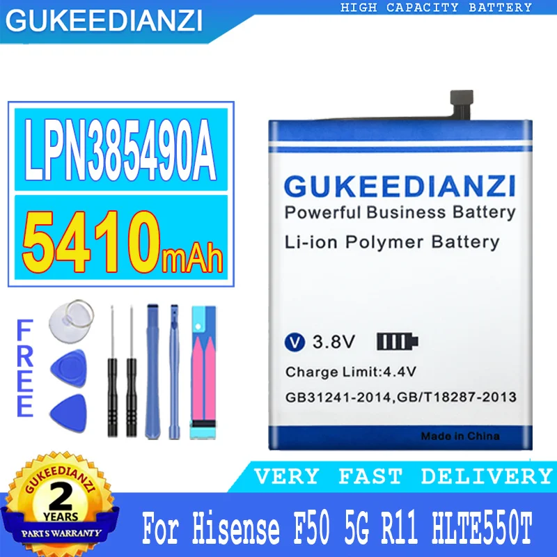 5410mAh аккумулятор GUKEEDIANZI LPN385490A для Hisense F50 5G HNR550T R11 HLTE550T аккумулятор большой мощности
