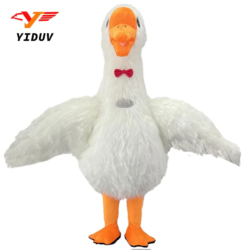 Надувной гусиный костюм-талисман в виде лебедя для взрослых Goosey Косплей