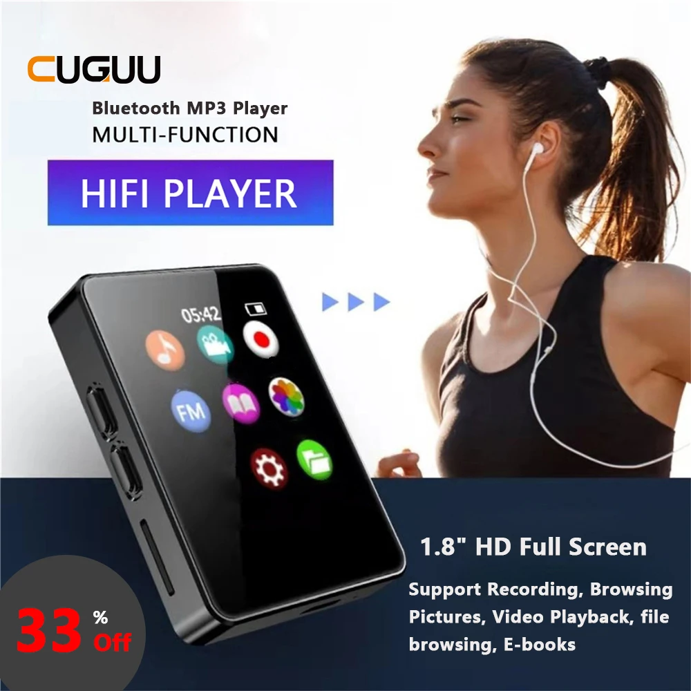 1.8 Inch Portable Mini MP3 Player Bluetooth 4.1 HiFi Speaker Sports Music With FM Radio Video E-book Recorder Walkman