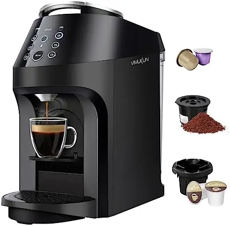 

Coffee Maker for , K-Cup Pod and Ground Coffee, Coffee and Espresso Machine Combo Compatible with Nespresso Original Capsule, 19
