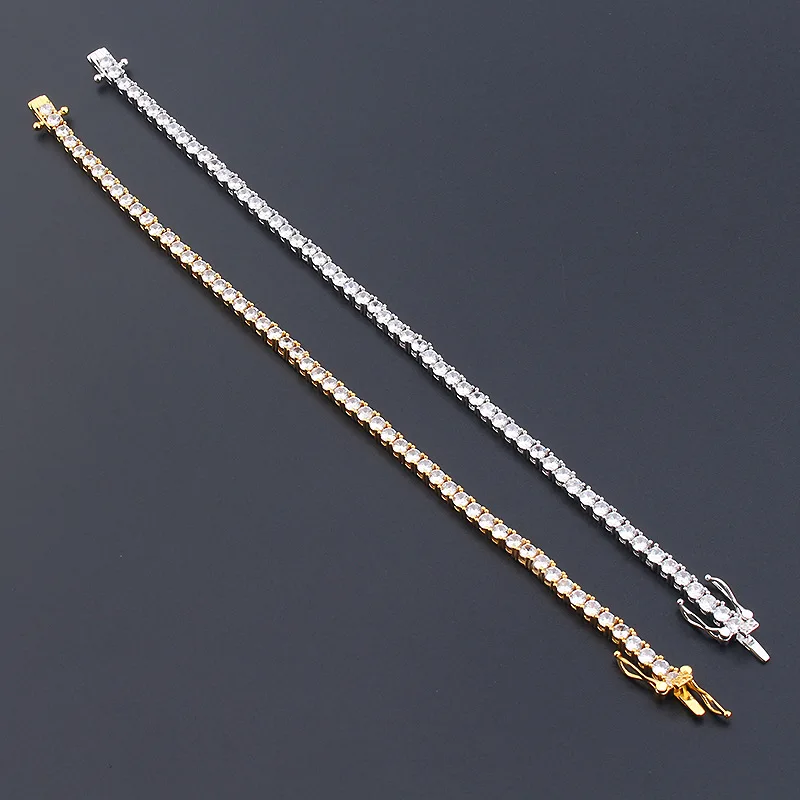 Европа Америка роскошный стиль мужчины женщины леди позолоченный золотым цветом инкрустированный полный круглый цепочка браслет 2 дюйма