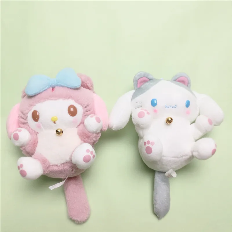 Sanrio Cinnamoroll My Melody Japanese Cute Plush Toys Cartoon Animal Soft Stuffed Doll Fortune Cat Cross Dressing Children Gift