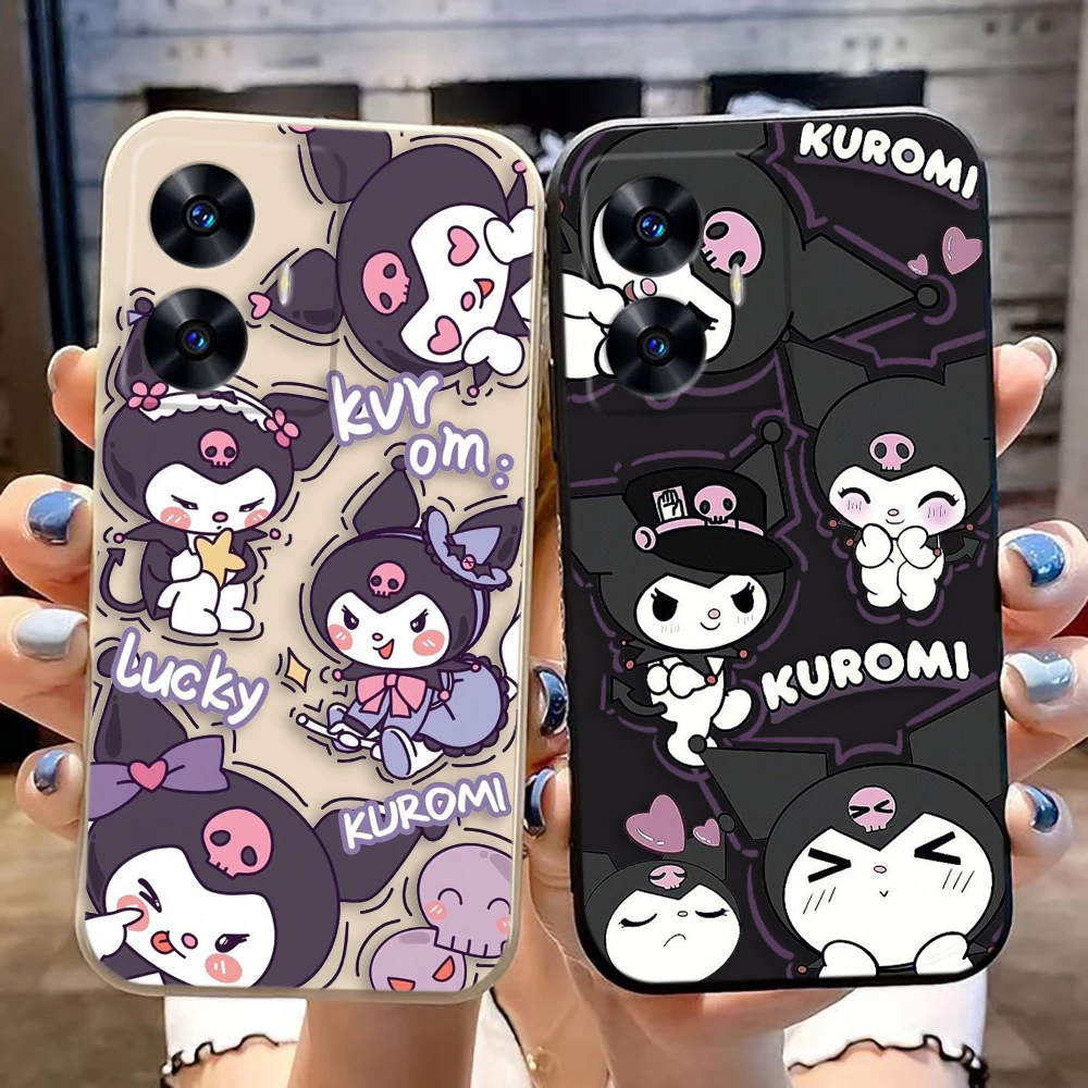 Чехол для телефона с рисунком Hello Kuromi Baku Realme C65 C63 C53 C35 C55 C33 C30 C21Y C20 C12 C11 GT 2 XT NARAO 20 30 50