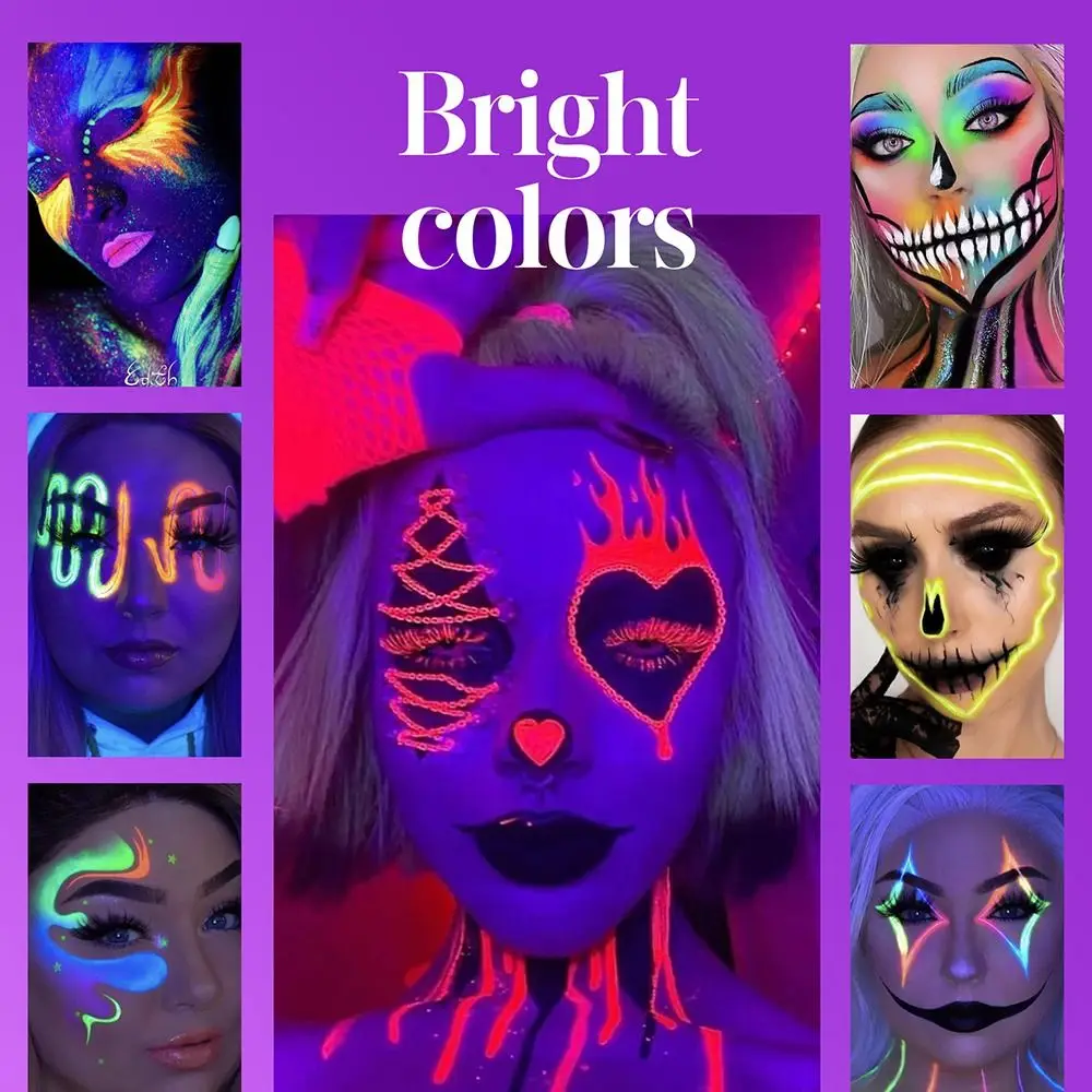 Светящаяся в темноте неоновая пастель с УФ-светом 10 цветов нетоксичная пигмент