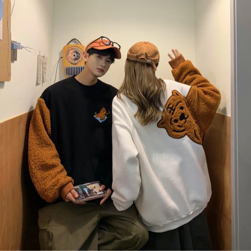 

Couples Sweatshirt Tiger Graphics Sweat Oversized Korean Fashion Long Sleeve Tops Women Sweatshirt Vintage Retro Urban Clothes