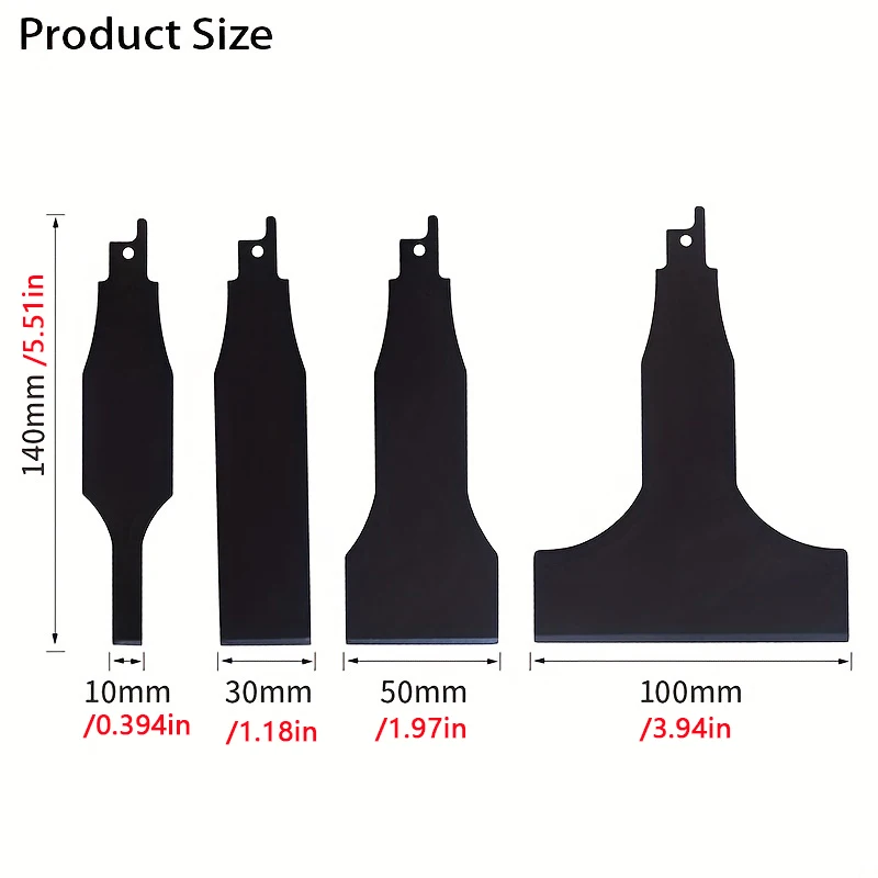 4 шт./компл., сверхмощный набор скребков и лезвий для сабельных пил, удаление стальной плитки и шпатлевки, очистка стен и земли