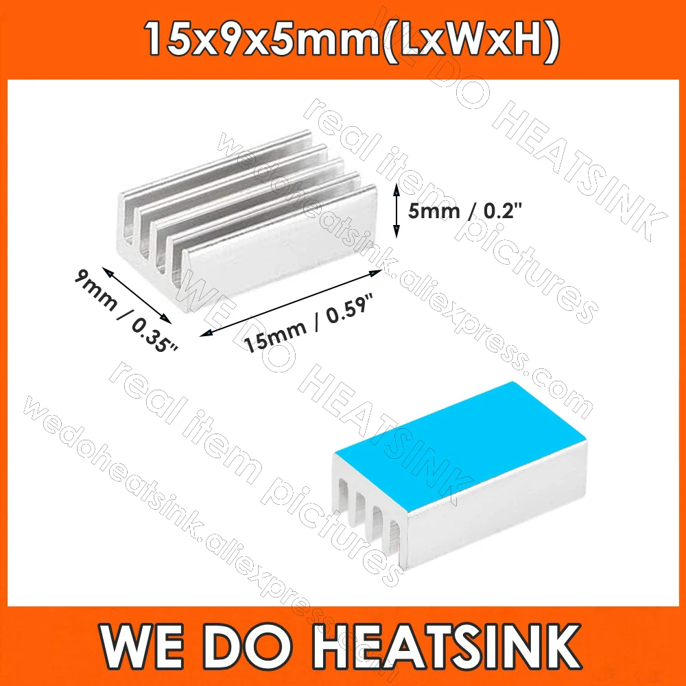Aluminum Heat Sink With Thermal Tape For Cooling Vrm Stepper Driver Mosfet Vram Regulators
