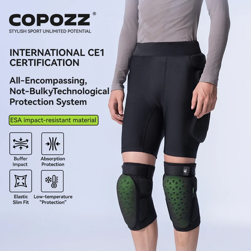 Фото Наколенники COPOZZ ESA Series: Прочные защитные шорты для катания на коньках, сноубординга и других видов спорта, с мягкой дышащей подкладкой для защиты бедер №1