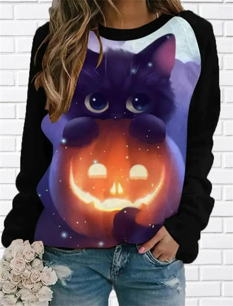 

Женская свободная толстовка с круглым вырезом и рукавом-фонариком