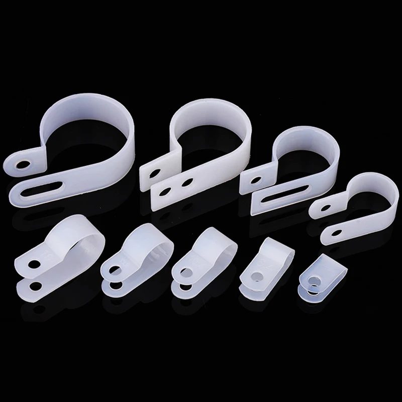 PA66 Nylon Wire Fixing Clip R-type U-type Card UC Buckle Wall Cable Management Wiring Routing Button |