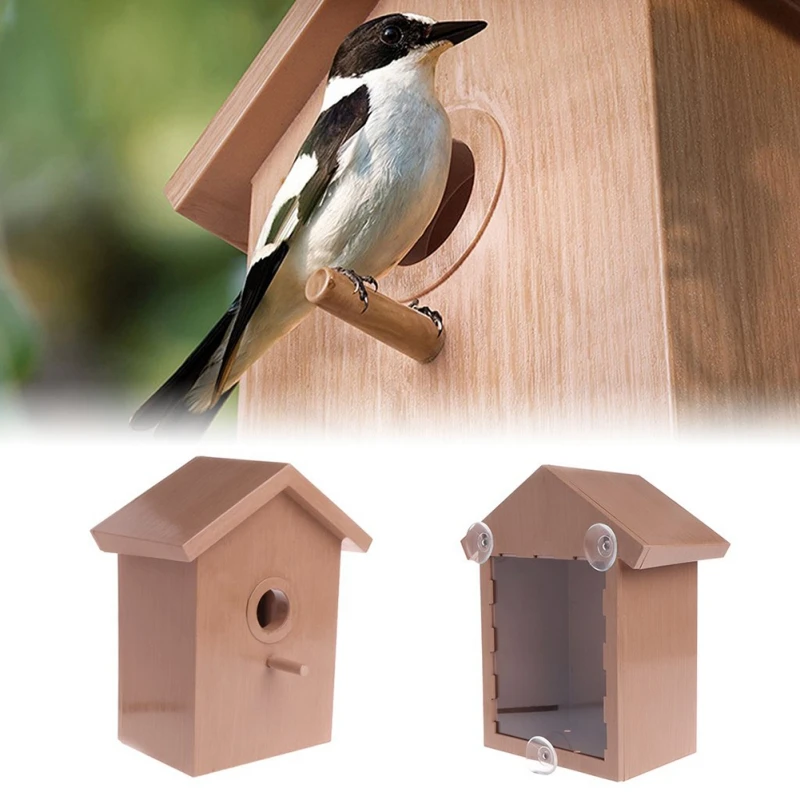 1Pc Bird Nest with Suction Cup Garden Decoration Outdoor Supplies Bird Breeding Feeding House