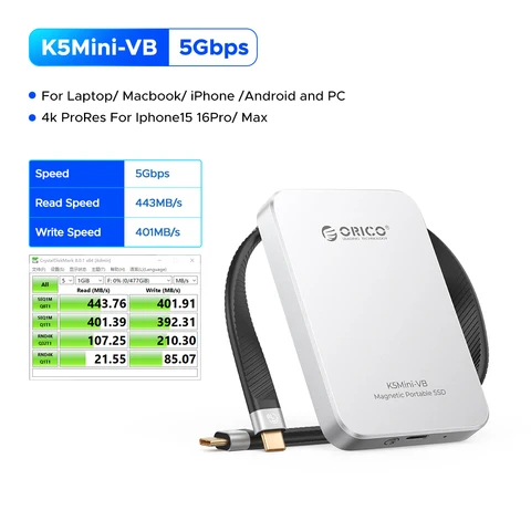 Внешний SSD ORICO K5MINI-VB 480 ГБ