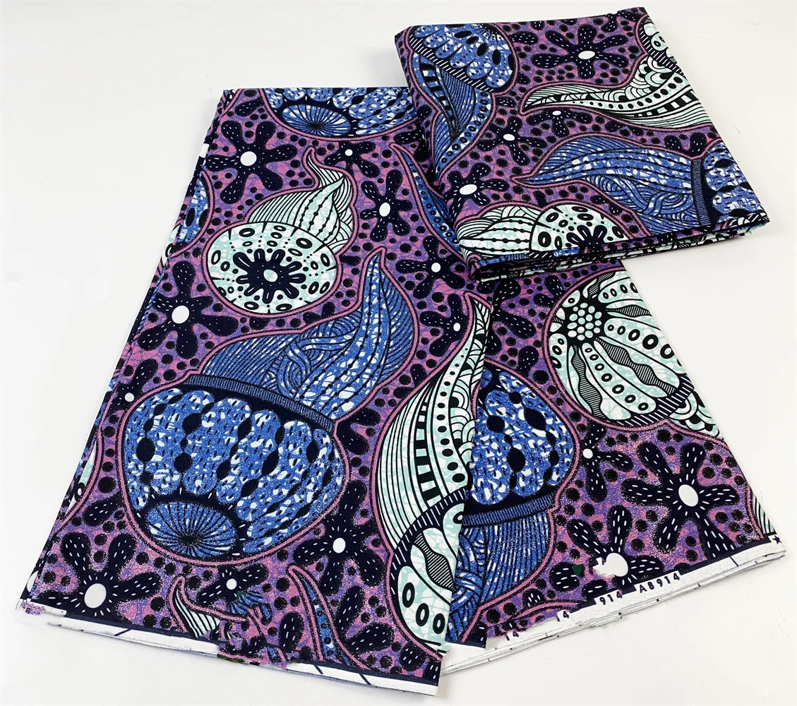 

2023 Hot Sale 100% Cotton Veritable African Wax Print Fabric Golden Real Wax African Ankara Fabric 6 yards Ghana Loincloth