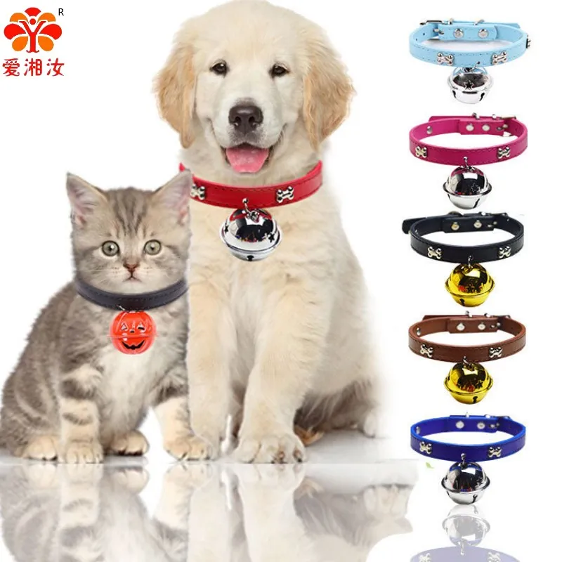 

Cute Dog Cat Accessories Bone Cat Collar with Big Bell Traction Rope Outdoor Dog Chest Strap Supplies Dog Leash Pet Items