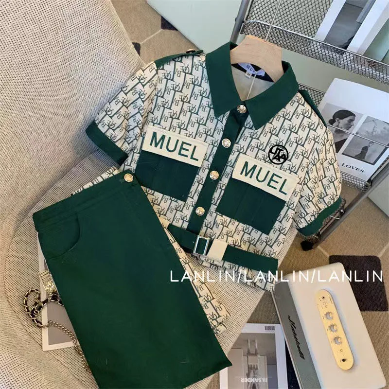 Small Incense Wind Suit Skirt Women's Summer New Fashion Girl Design Sense Of Foreign Style Slimming Skirt Two-piece Set