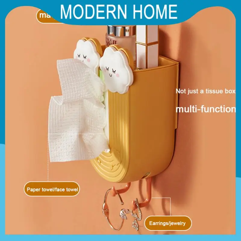 

Kitchen Paper Storage Case Paper Towel Storage Container With Hook Punch-free Tissue Box Paper Organizer Creative Wall-mounted
