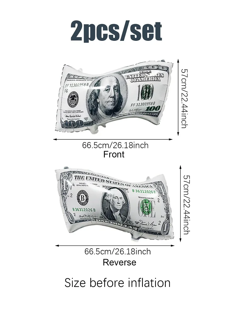 

Воздушные шары в форме долларов, многоразовые, 2/4 шт