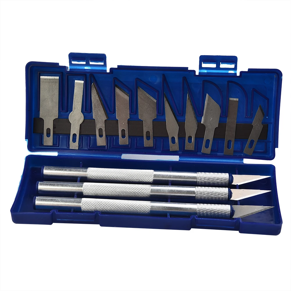 

13PCS Precision Cutter Set Exacto Hand Tool Set Art Craft Hobby Kit Paper Cut Carving Multifunction Cutter Blades DIY Repair Box