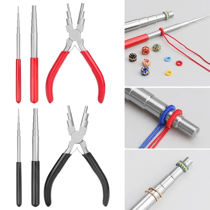 

3pcs Wire Looping Tool with 6 in 1 Bail Making Plier and Wire Looping Mandrel for Wire Wrapping and Jump Ring Forming