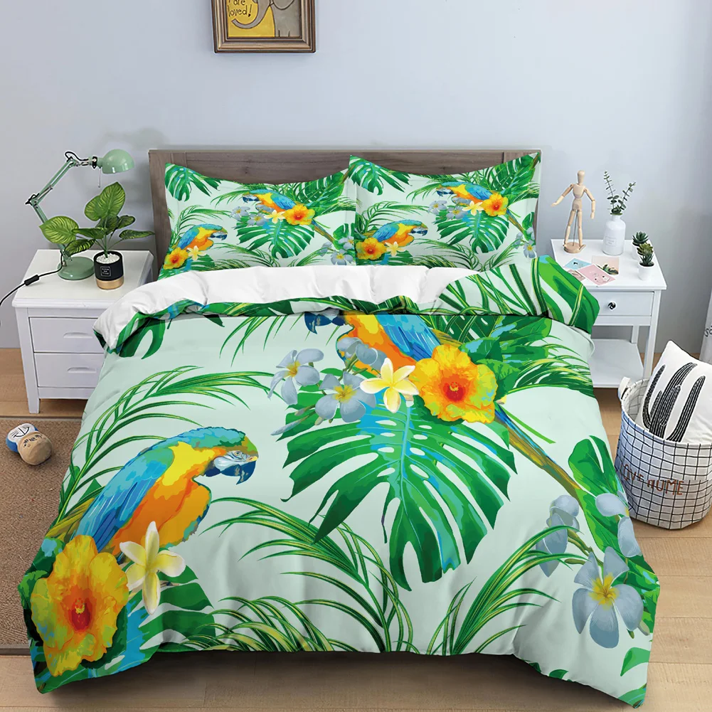 

Maple Leaf King Queen Duvet Cover Lovely Orange Cartoon Set Kids Boys Tropical Plant 2/3pcs Polyester Quilt Cover Leaves Bedding