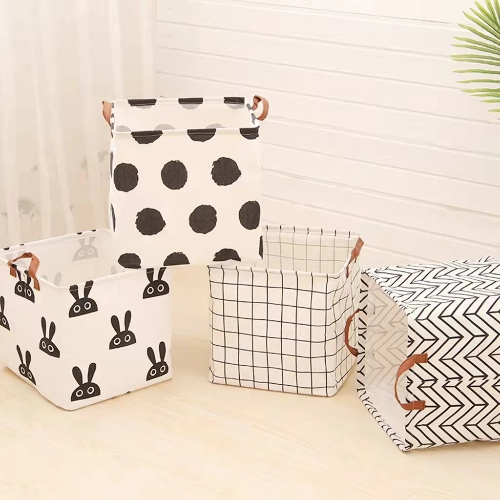 

Square Folding Fabric Storage Basket Portable Children's Toys Storage Sundries Clothes Sorting Multi-functional Classification