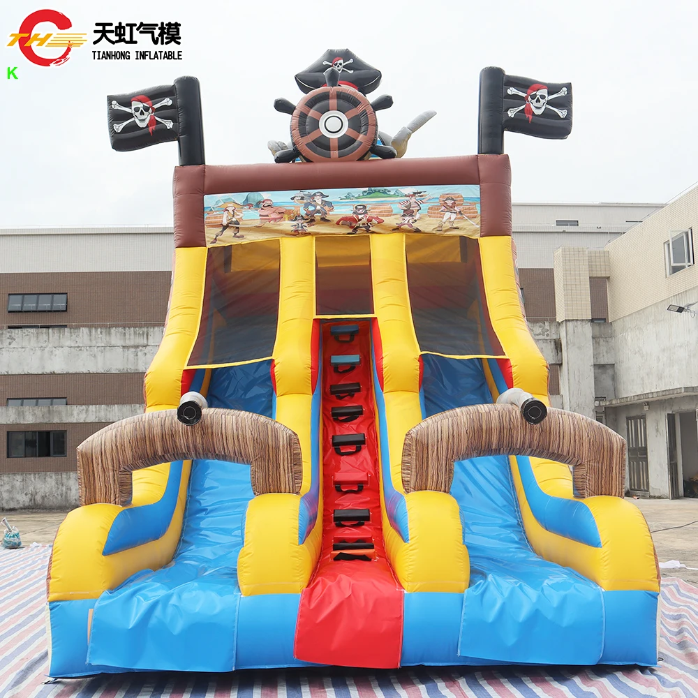 Фото Sea Shipping Commercial Inflatable Slide Big Size Children Kids Jumping Giant Inflatable Pirate Ship Slide for Amusement Park №1
