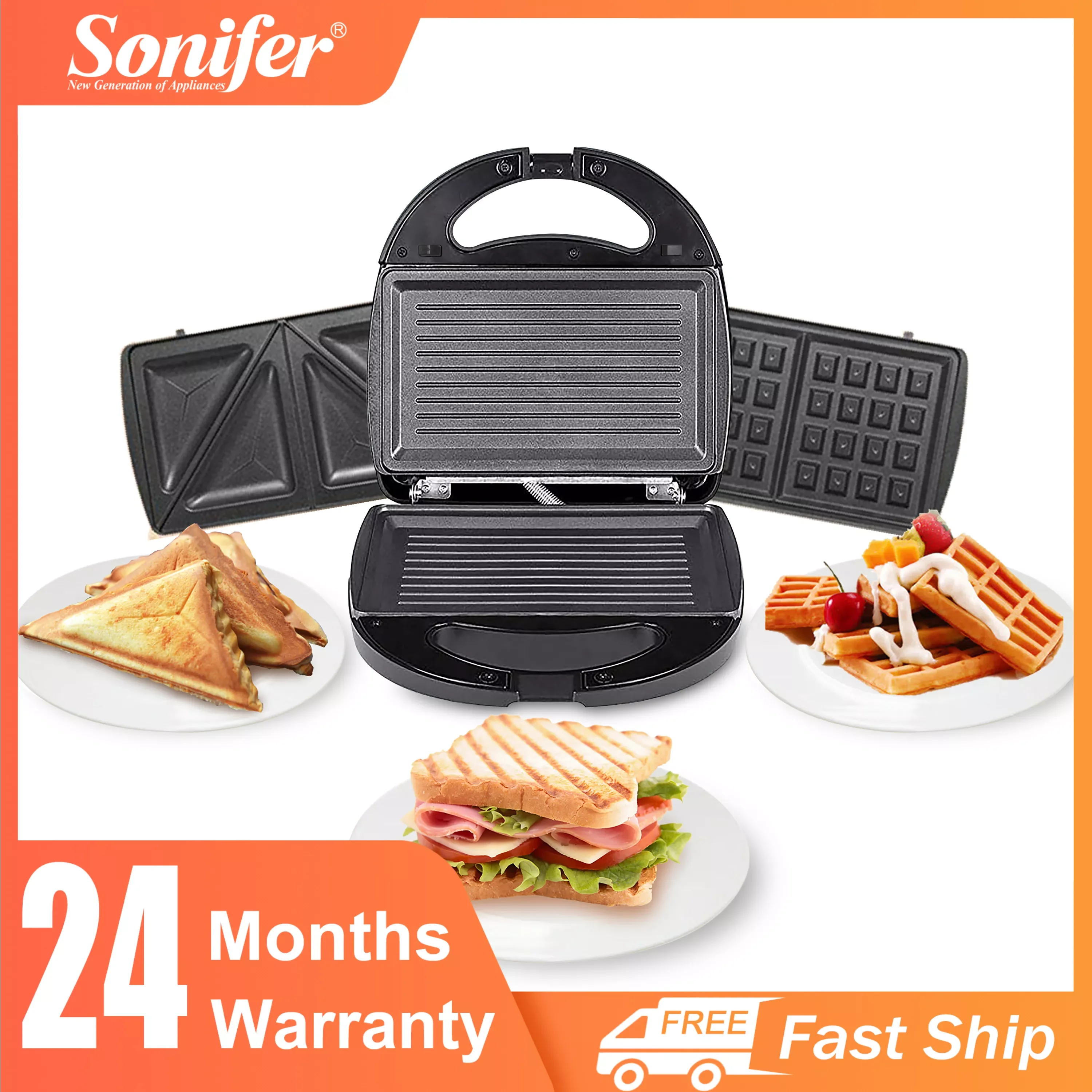 

3 In 1 Waffles Maker Sandwiches Press 5 In 1 & 7 In 1 Cooking Appliances Bread machine Cake Breakfast Machine Waffle Pot Son