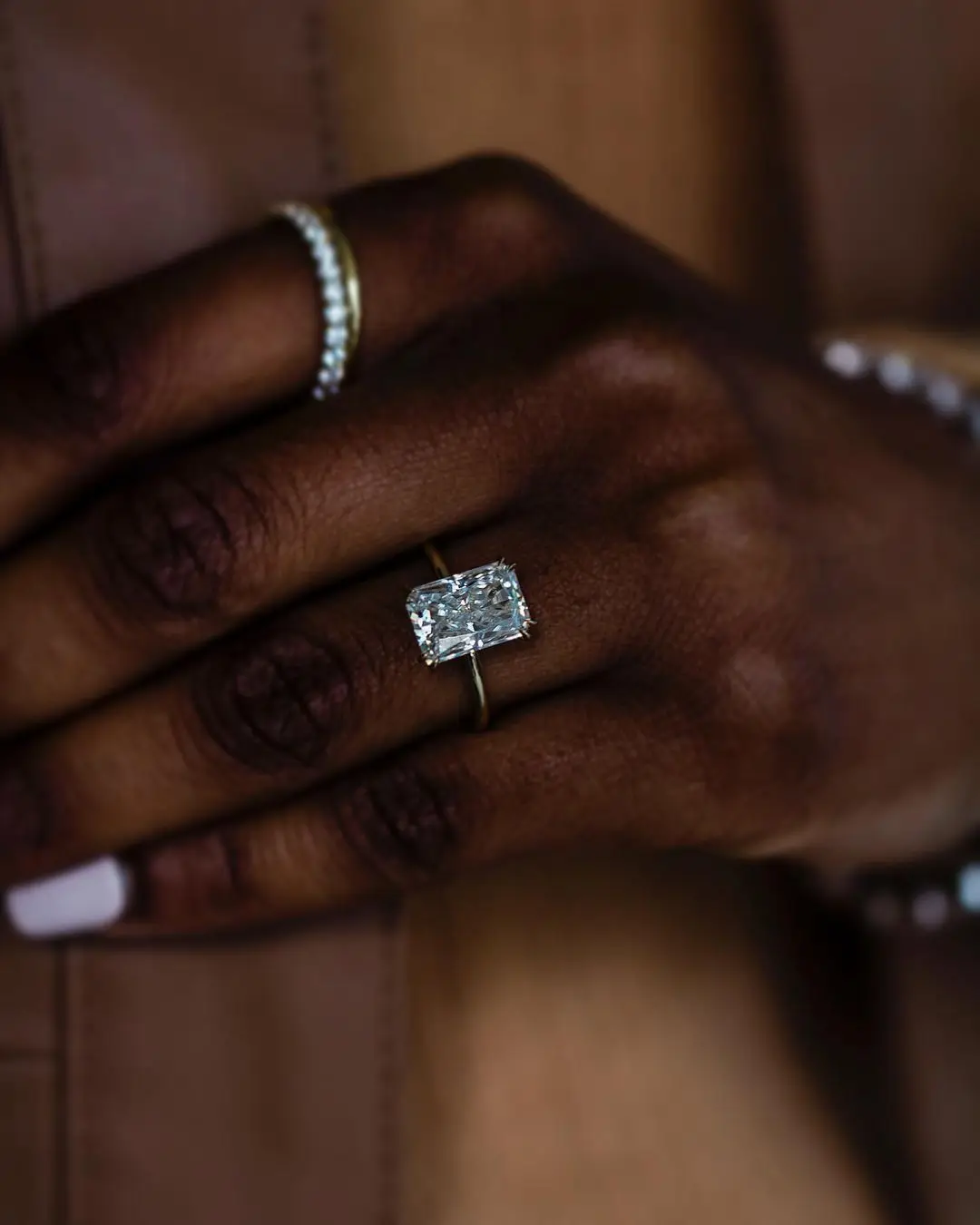 JOVOVASMILE Moissanite Ring Engagement Jewelry For Women 4 Carat 11x7.5mm Crushed Ice Hybrid Radiant Cut 14k Yellow Gold Ring