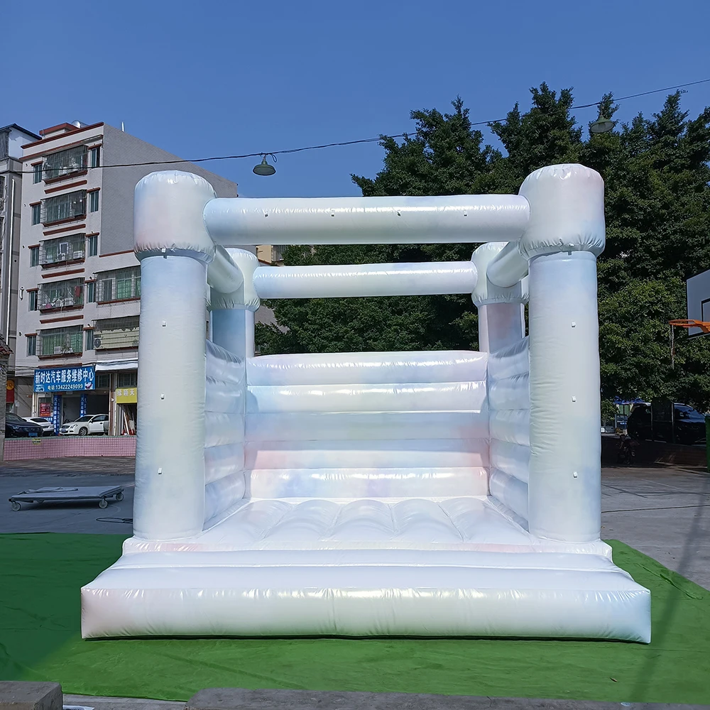 

Commercial Bounce House For Wedding Inflatable White Bouncy House jumper Bounce Castle Bouncer Combo For Kids Adults with blower