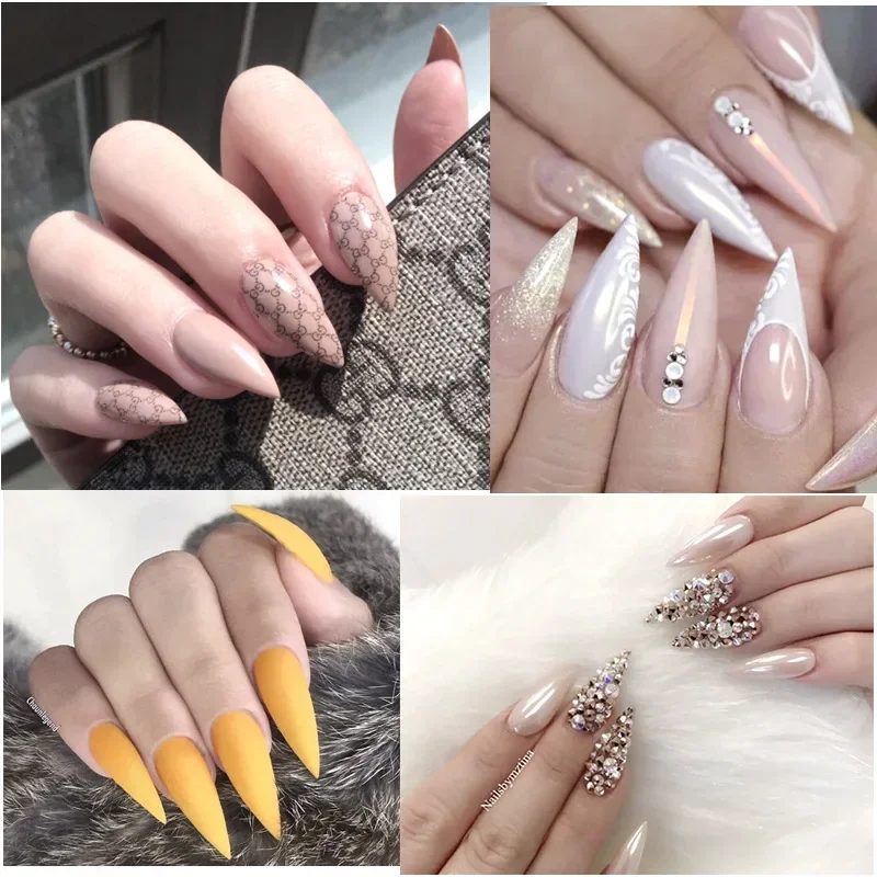 Короткие накладные ногти-полушпильки XS 500 шт. 10 размеров ногти маникюрный пресс