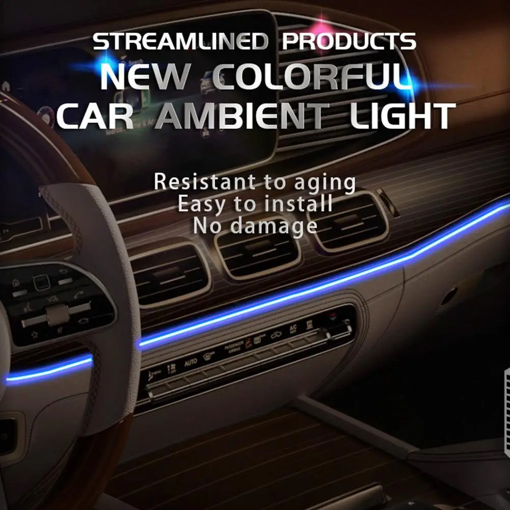 2/3/4/5M APP Control Автомобильная музыка Атмосфера Свет 64-цветная центральная консоль
