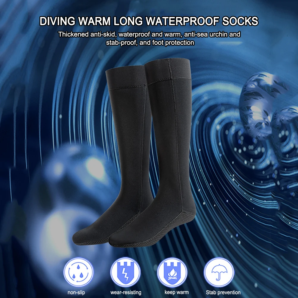 

Носки для подводного плавания 3 мм, зимние теплые сапоги унисекс для дайвинга и серфинга, нескользящие Неопреновые портативные легкие для мужчин и женщин