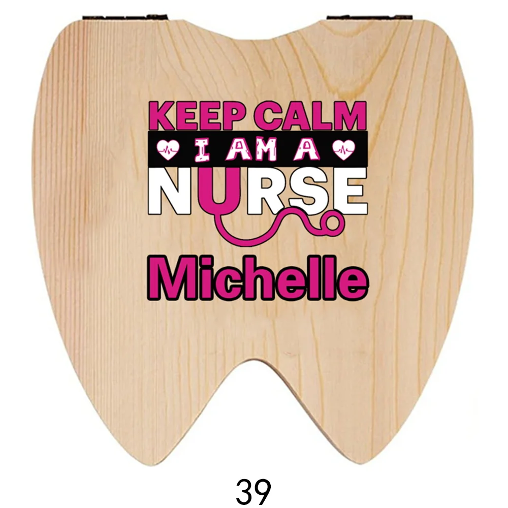 Индивидуальное имя деревянные лиственные зубы коробка для подарков пуповина