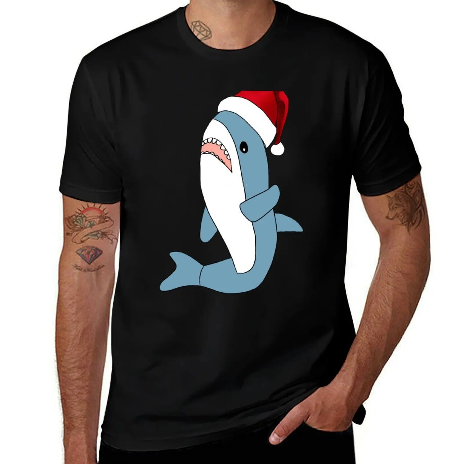 Ikea Hai Blahaj шляпа Санта-Клауса футболки с рисунком забавные костюмы черные